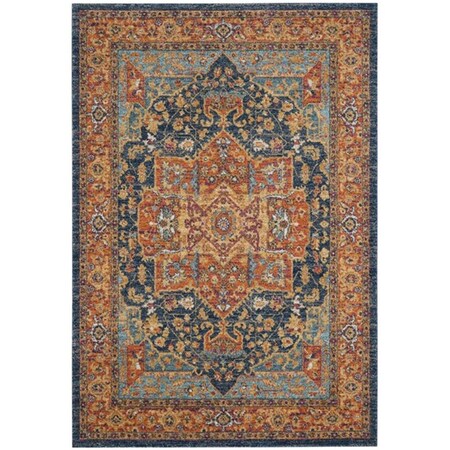 Safavieh 2 x 5 ft. x 2 in. Bohemian Evoke Power Loom Area RugBlue & Orange EVK275C-25